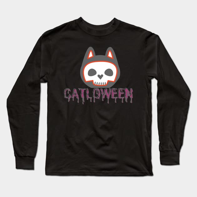 CATLOWEEN Design A Funny Gifts For Halloween Party! Long Sleeve T-Shirt by Kachanan@BoonyaShop